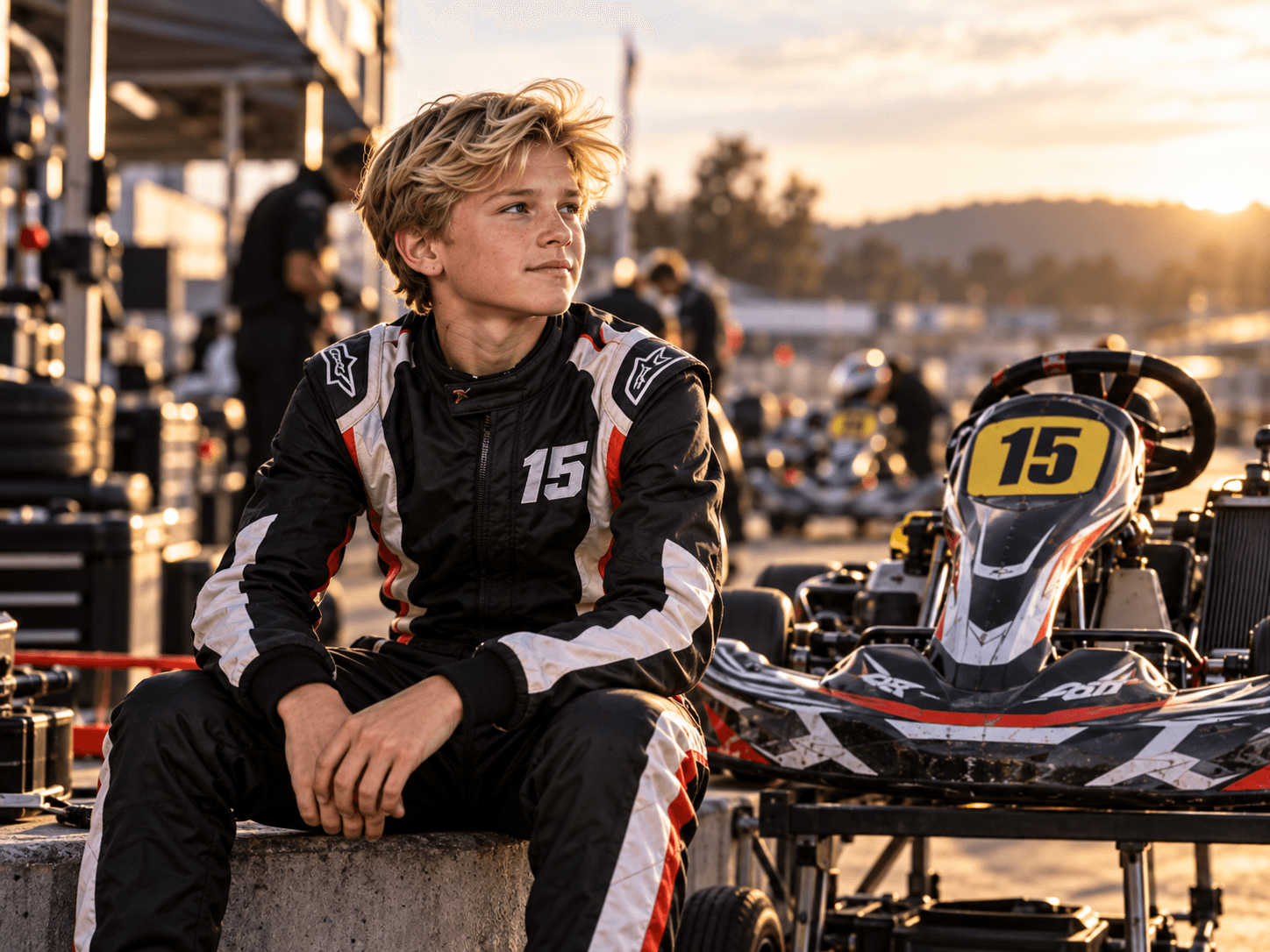 Oscar, jeune pilote de karting